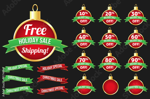 Holiday Sale with Christmas Ornament Badge