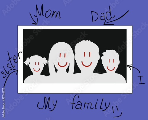 drawn photo of a family