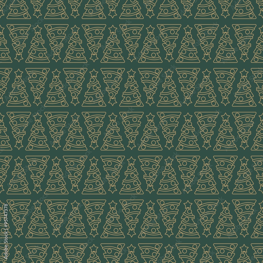 Christmas Tree Seamless Vector Pattern Christmas Tree Seamless Vector Pattern