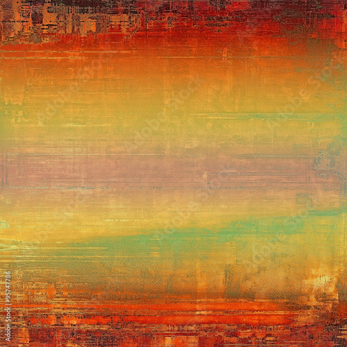 Old background with delicate abstract texture. With different color patterns: yellow (beige); brown; red (orange); green