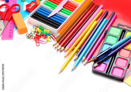 colorful assortment school supplies 