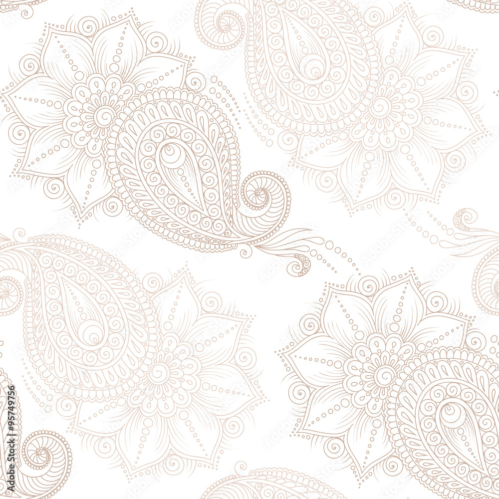 Henna Mehendi Tattoo Seamless Pattern Henna Mehendi Tattoo Seamless Pattern