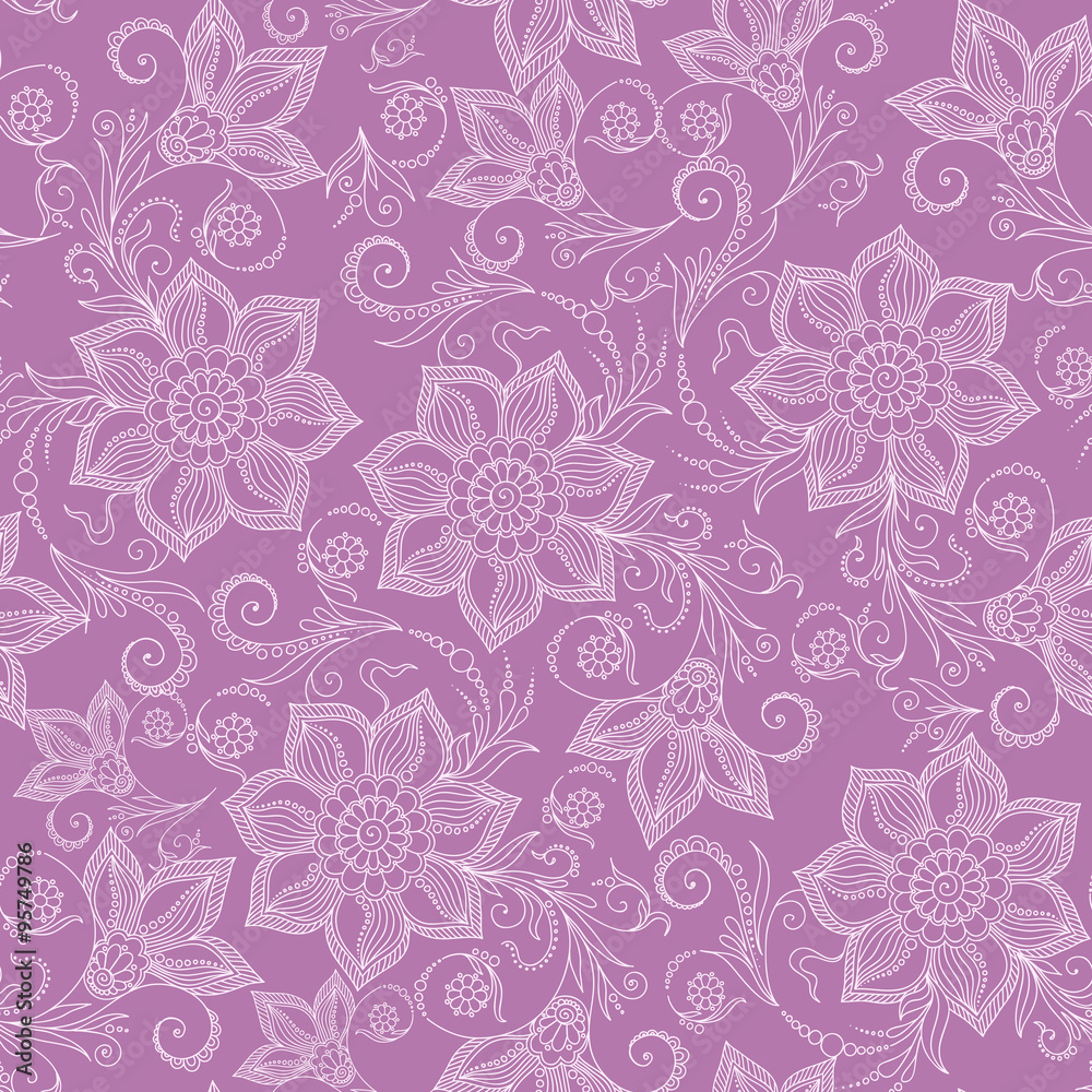 Henna Mehendi Tattoo Seamless Pattern