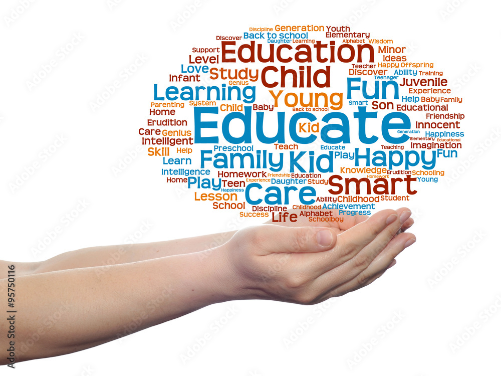 Conceptual education word cloud isolated Conceptual education word cloud isolated