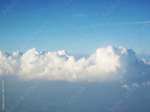 blue sky and clouds from plane © jonnysek