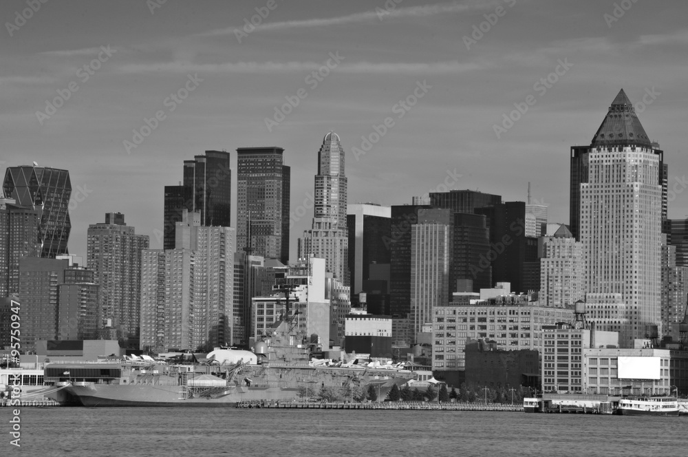 scenic new york city skyline over hudson river