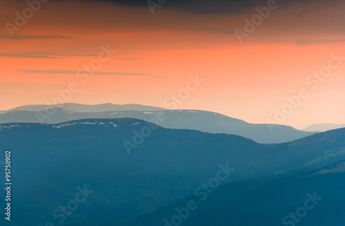 Colorful twilight in the autumn mountains. © vovik_mar