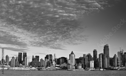 beautiful sunset evening over new york city