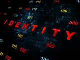 Privacy concept: Identity on Digital background