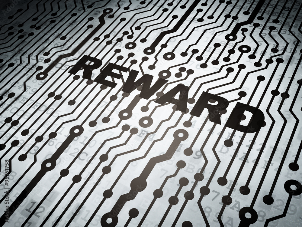 Fototapeta premium Finance concept: circuit board with Reward