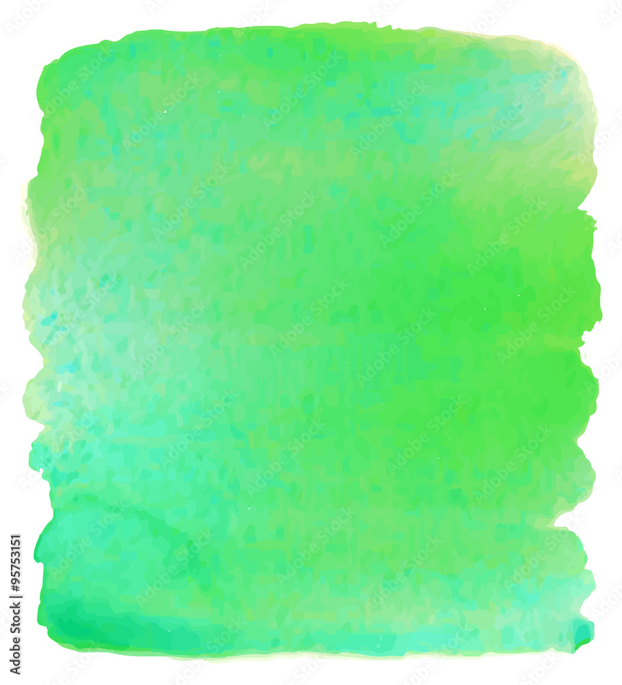 Fototapeta premium Watercolor azure stain. Light green and blue splash. Abstract background. Vector illustration.