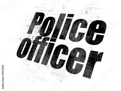 Law concept  Police Officer on Digital background