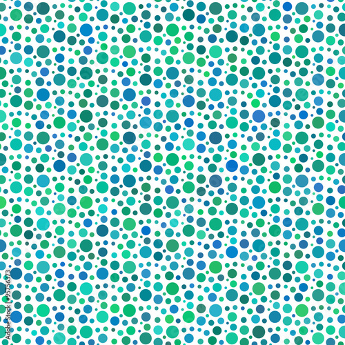 Green dotted and circular seamless pattern.  Different sizes of circles.