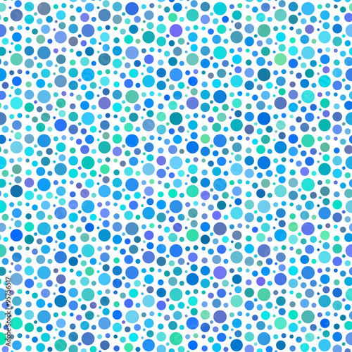 Blue dotted and circular seamless pattern.  Different sizes of circles.