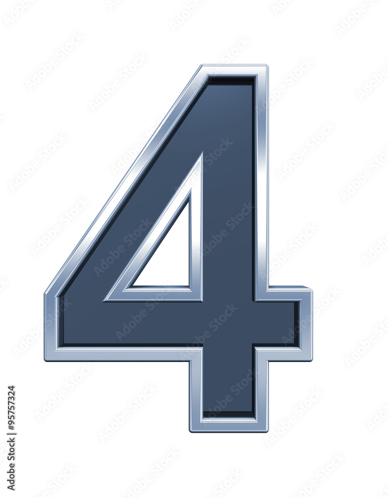 One digit from grey glass with chrome frame alphabet set, isolated on white. Computer generated 3D photo rendering. One digit from grey glass with chrome frame alphabet set, isolated on white. Computer generated 3D photo rendering.