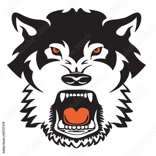 The head of an evil dog - vector