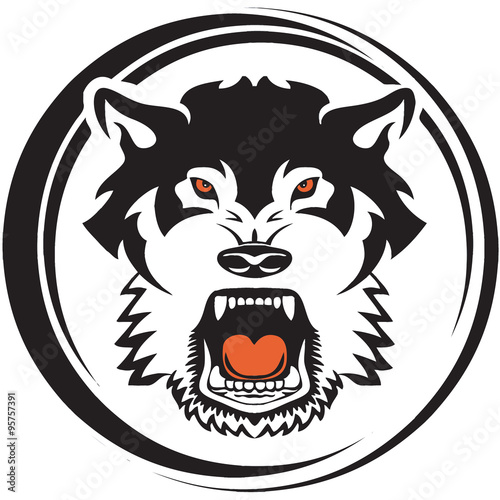 The head of an evil dog - vector