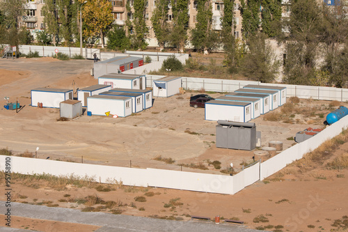 General view of the recreation area of personnel on the construction site