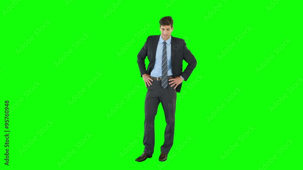 Businessman pointing at screen Businessman pointing at screen