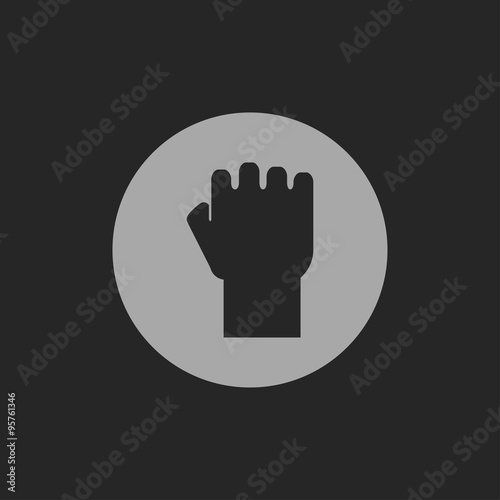 fist gray vector icon