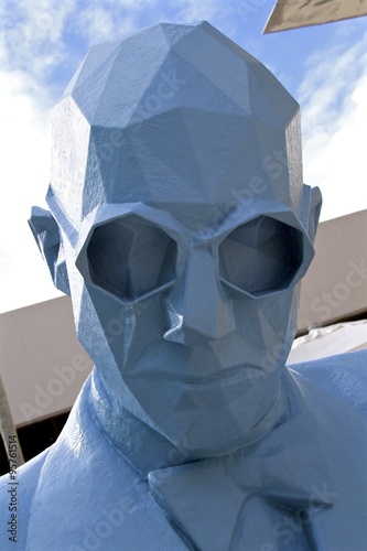 Blue man sculpture at the design district in Miami midtown
