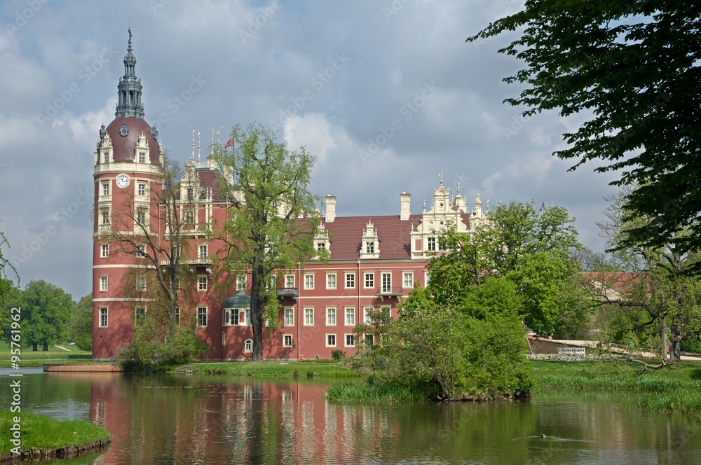 Castle and park of Prince Pueckler in Bad Muskau in Saxony, Germany. Muskauer Park is part of UNESCO World Heritage Site. Castle and park of Prince Pueckler in Bad Muskau in Saxony, Germany. Muskauer Park is part of UNESCO World Heritage Site.