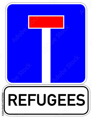 Flüchtlinge Refugees Schild  #151112-06