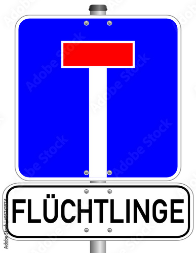Flüchtlinge Refugees Schild  #151112-09