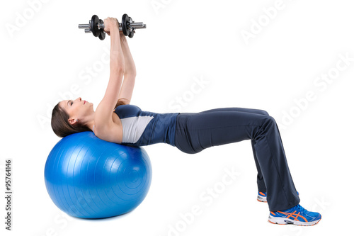 Fitball Dumbbell Chest Fly's Exercises photo