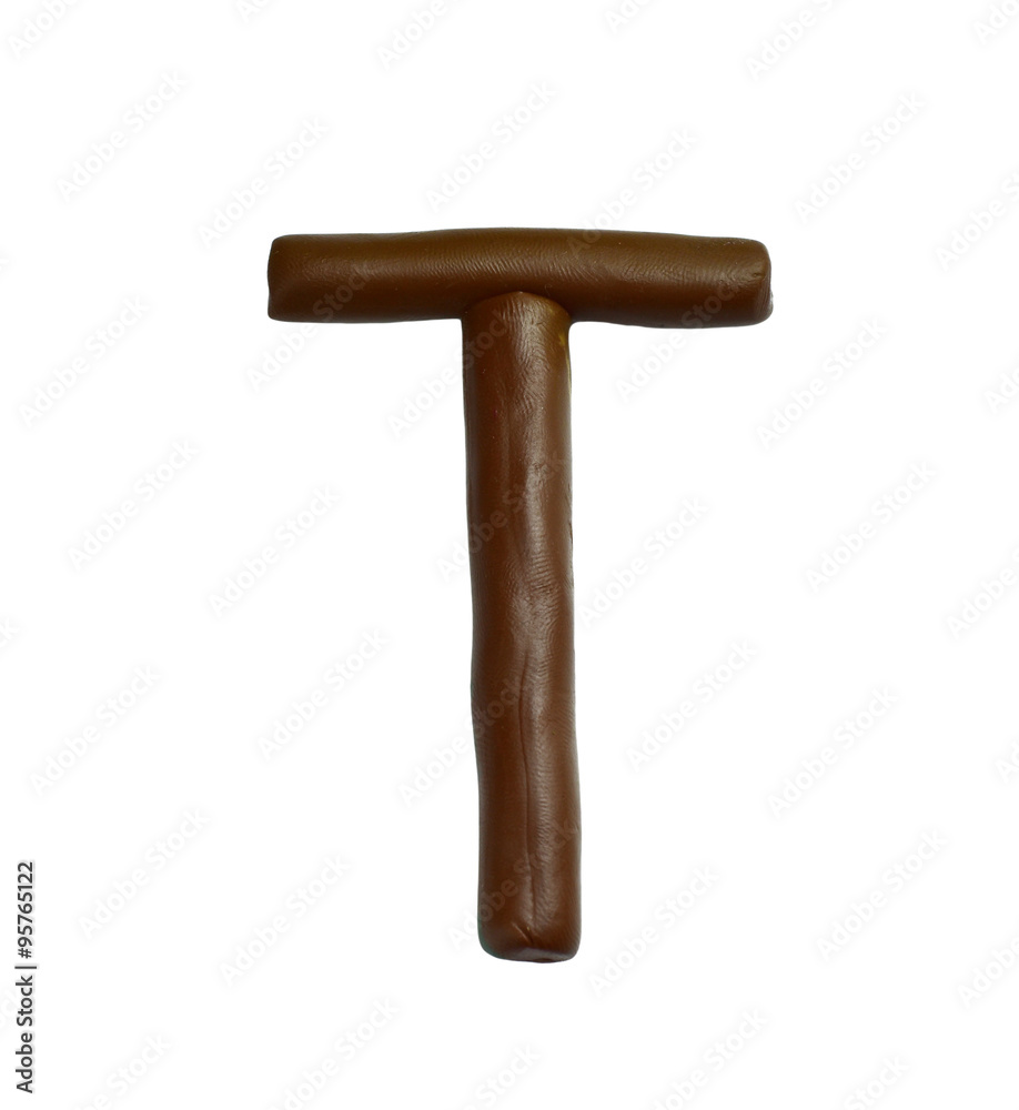English letters, clay on white background English letters, clay on white background