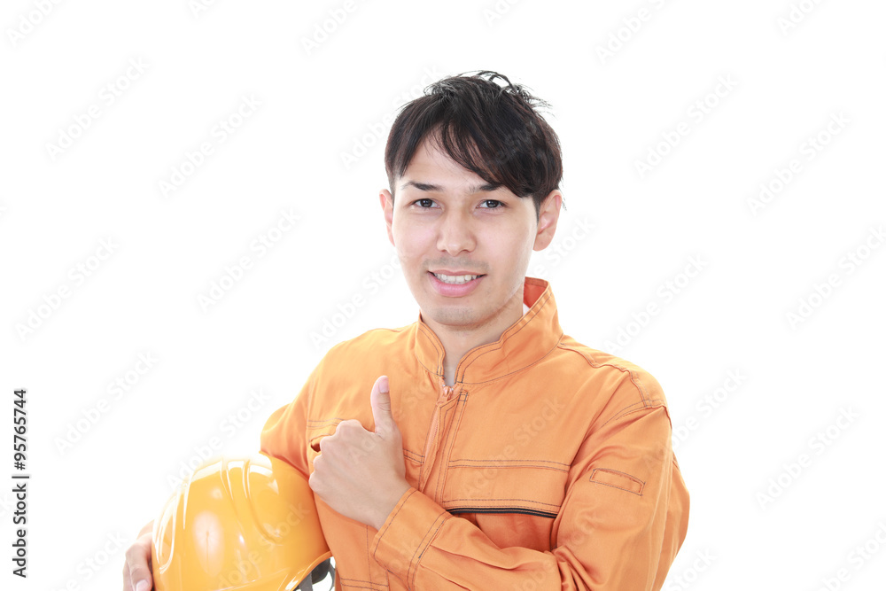 笑顔の労働者