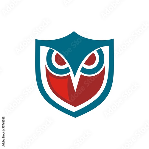 owl shield blue and red