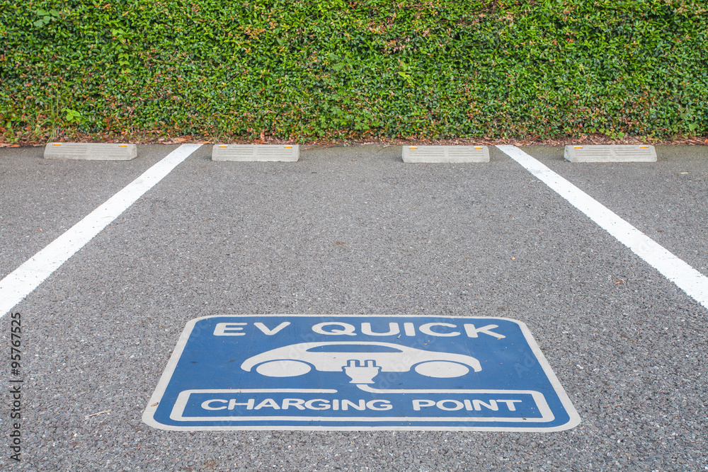 Obraz premium Car parking for Charging of an electric car
