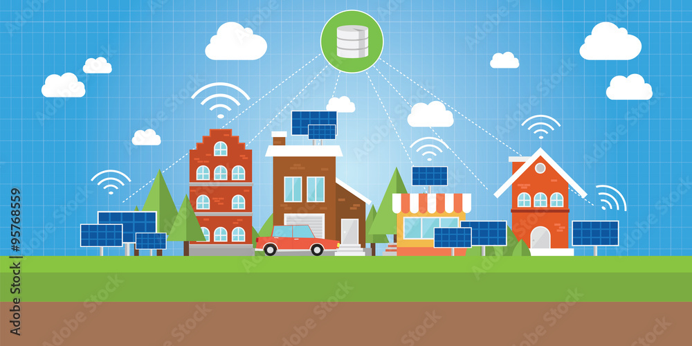 smart city with connected concept between object in city smart city with connected concept between object in city