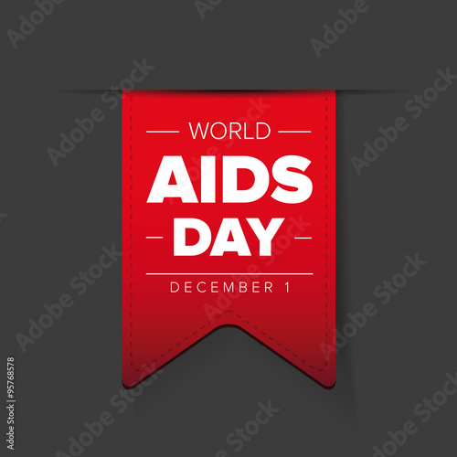 World AIDS Day - December 1 red ribbon