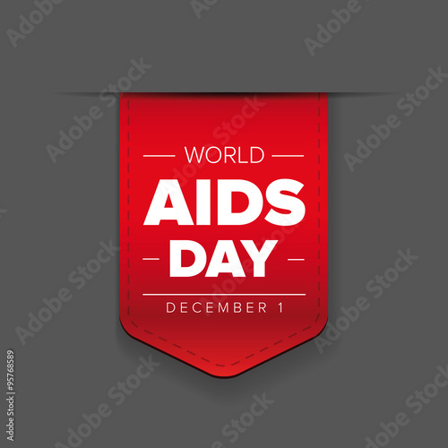 World AIDS Day - December 1 red ribbon