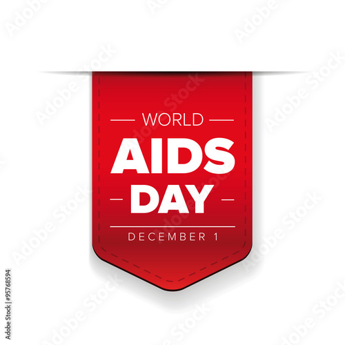 World AIDS Day - December 1 red ribbon