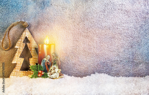 Nativity under Snow - Merry Christmas