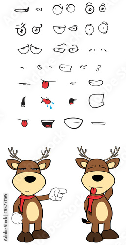 deer cartoon emotions set in vector format very easy to edit
