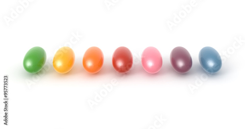 Candy, Rainbow Colored Jelly Beans Isolated on White Background