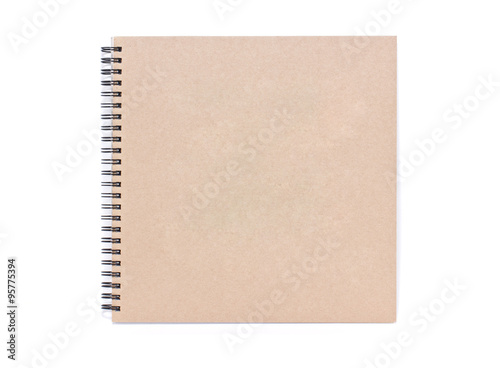 Blank notebook isolated on white.