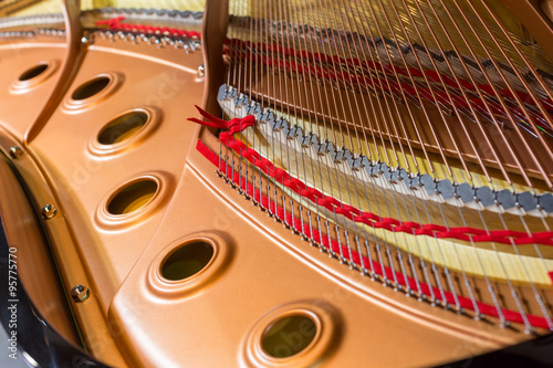 Inside of a grand piano
