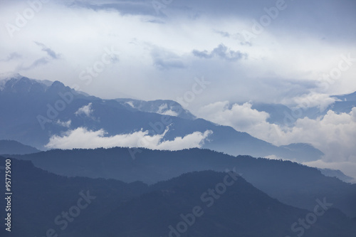 Misty morning at Kanchenjunga range