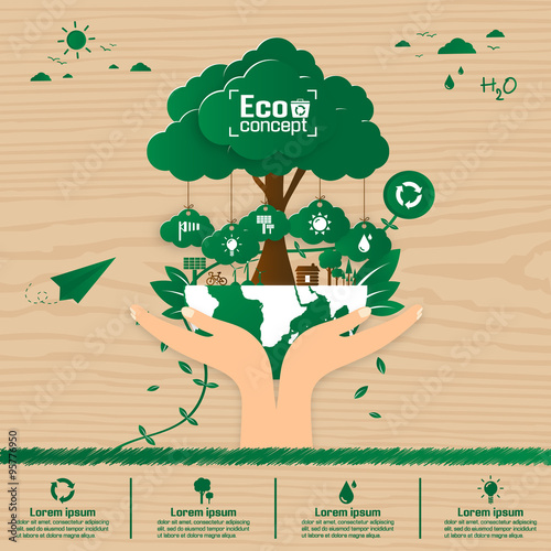 Ecology concept. save world vector illustration
