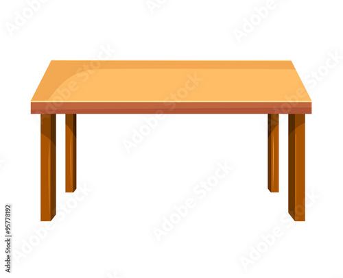 Wooden table isolated illustration