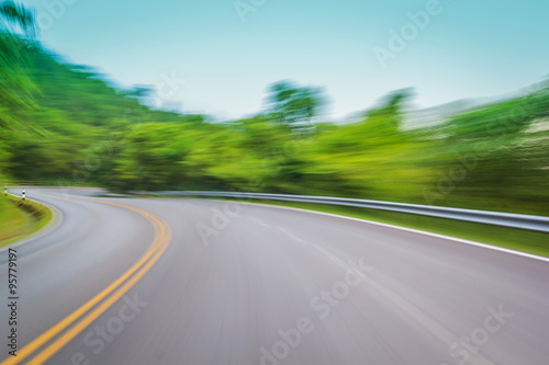 Motion blur of curve lane