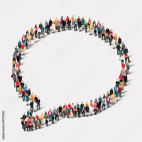 group  people shape  chat bubbles
