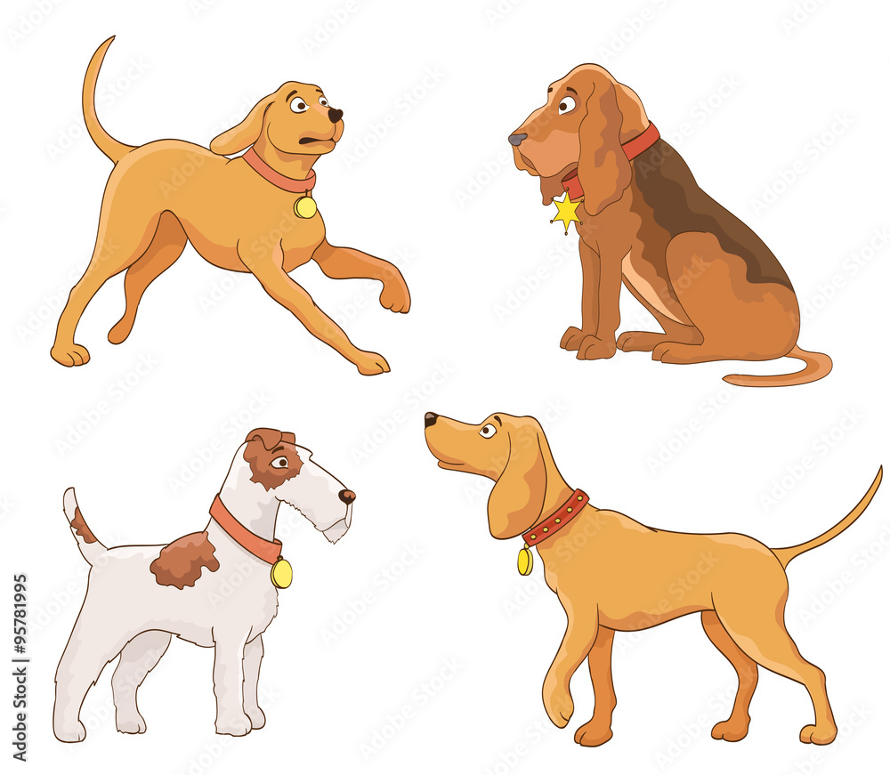 set of cartoon dogs. vector Stock Vector | Adobe Stock