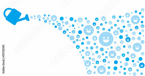 Happy watering can icon