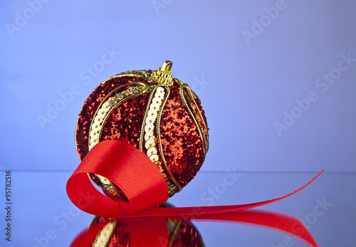 red ribbon and ball
